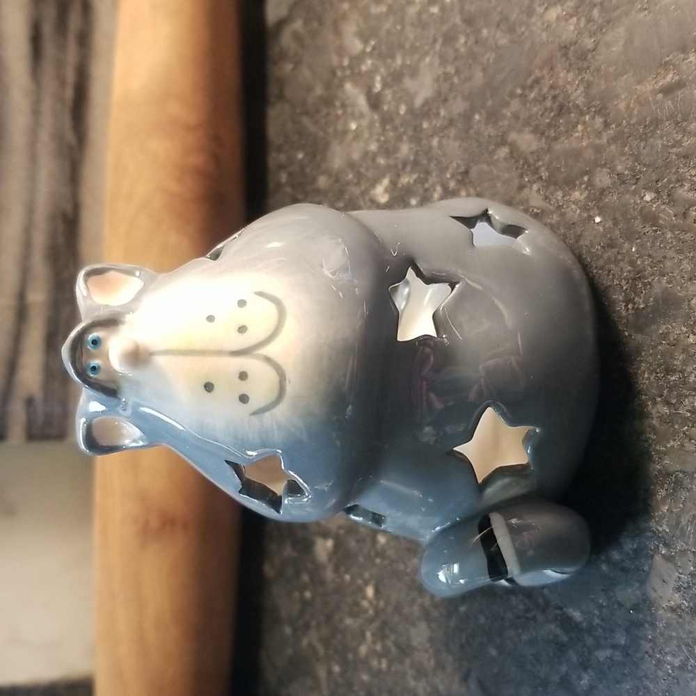 Vintage Russ Berrie and Co. Gray Kitty Tealight-Original Unopened Candle